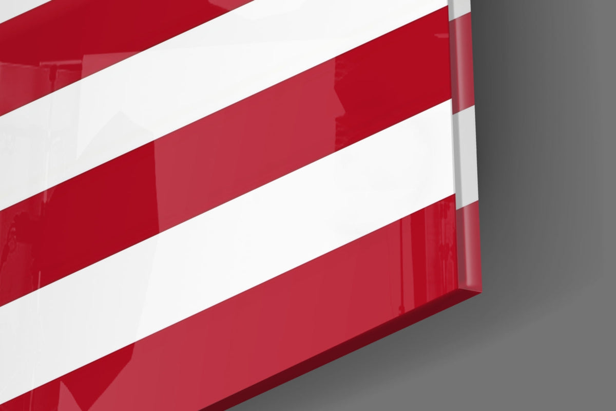 Classic Flat United States Flag Glass Wall Art