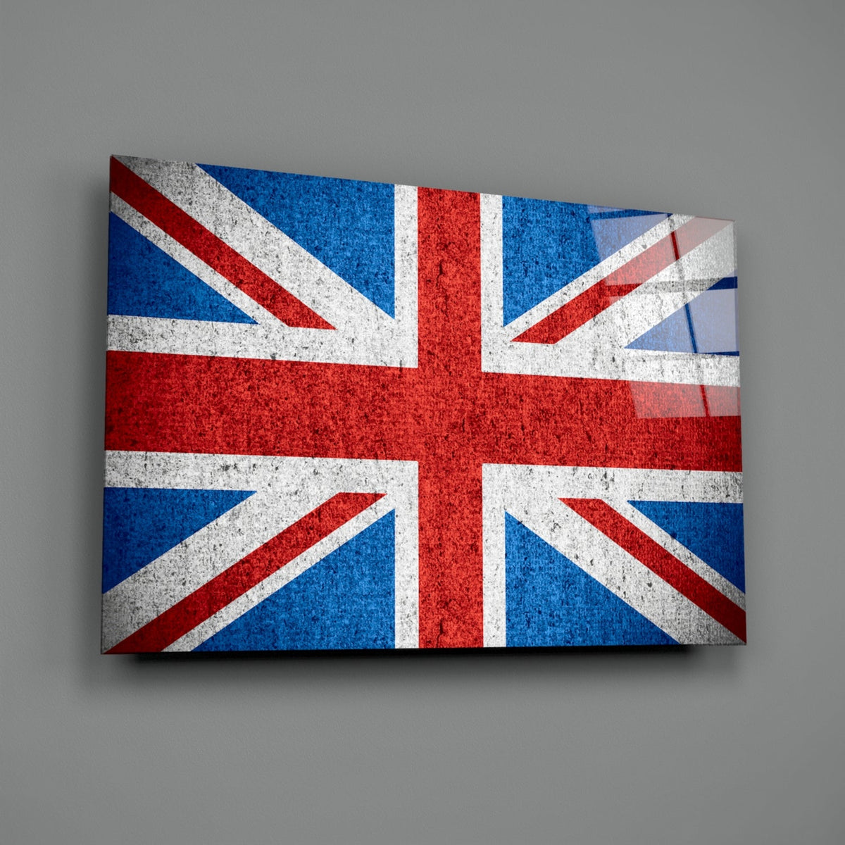 Concrete Bright United Kingdom Flag Glass Wall Art