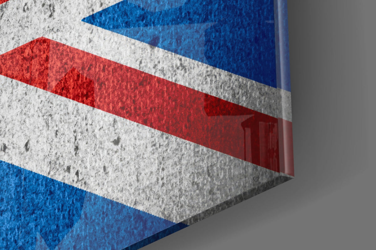 Concrete Bright United Kingdom Flag Glass Wall Art