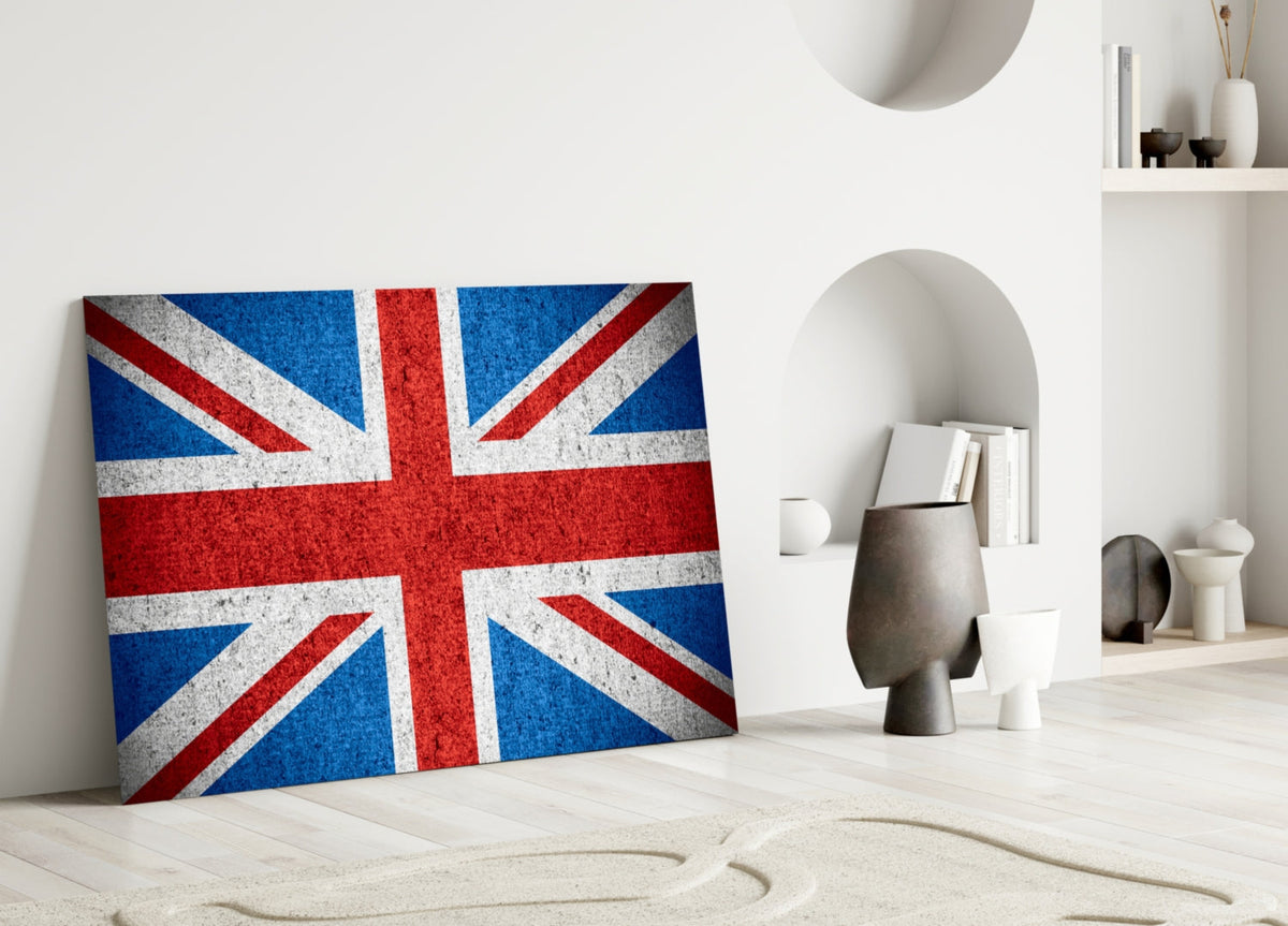 Concrete Bright United Kingdom Flag Glass Wall Art