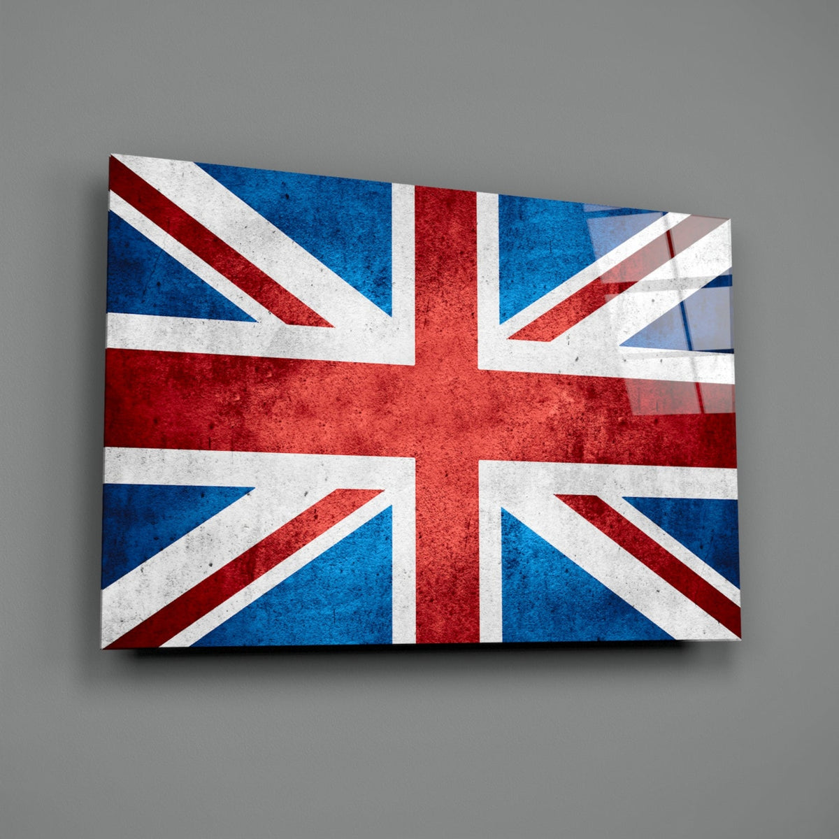 Faded Distressed United Kingdom Flag Glass Wall Art