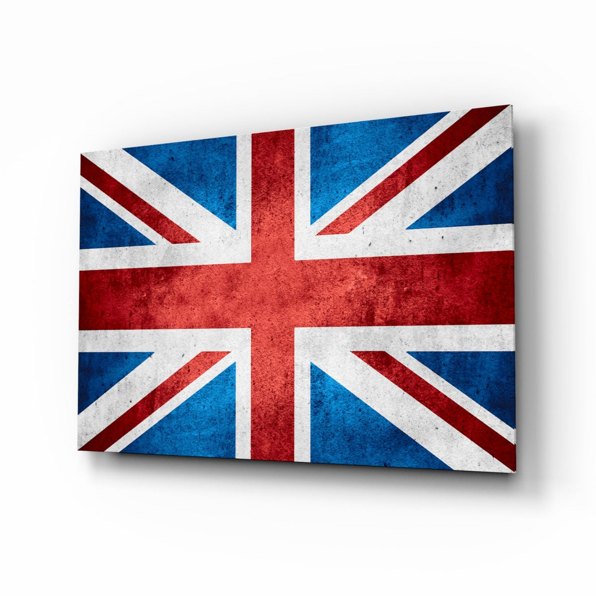Faded Distressed United Kingdom Flag Glass Wall Art