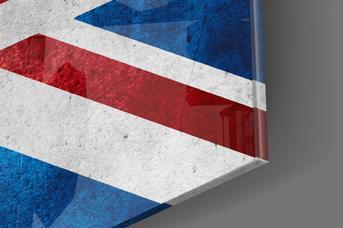 Faded Distressed United Kingdom Flag Glass Wall Art