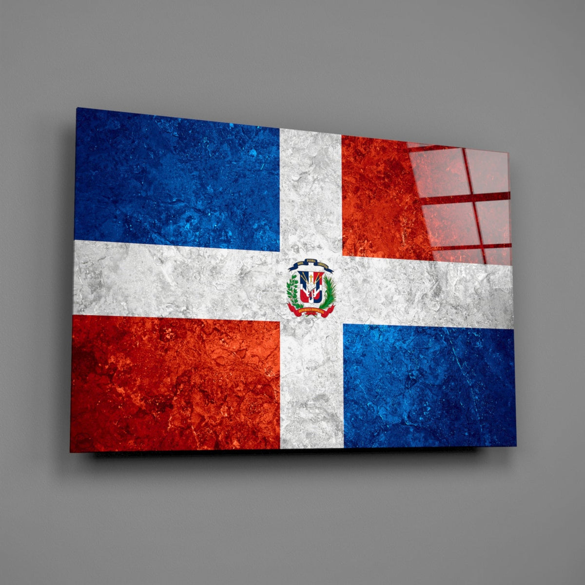 Flag of the Dominican Republic Glass Wall Art