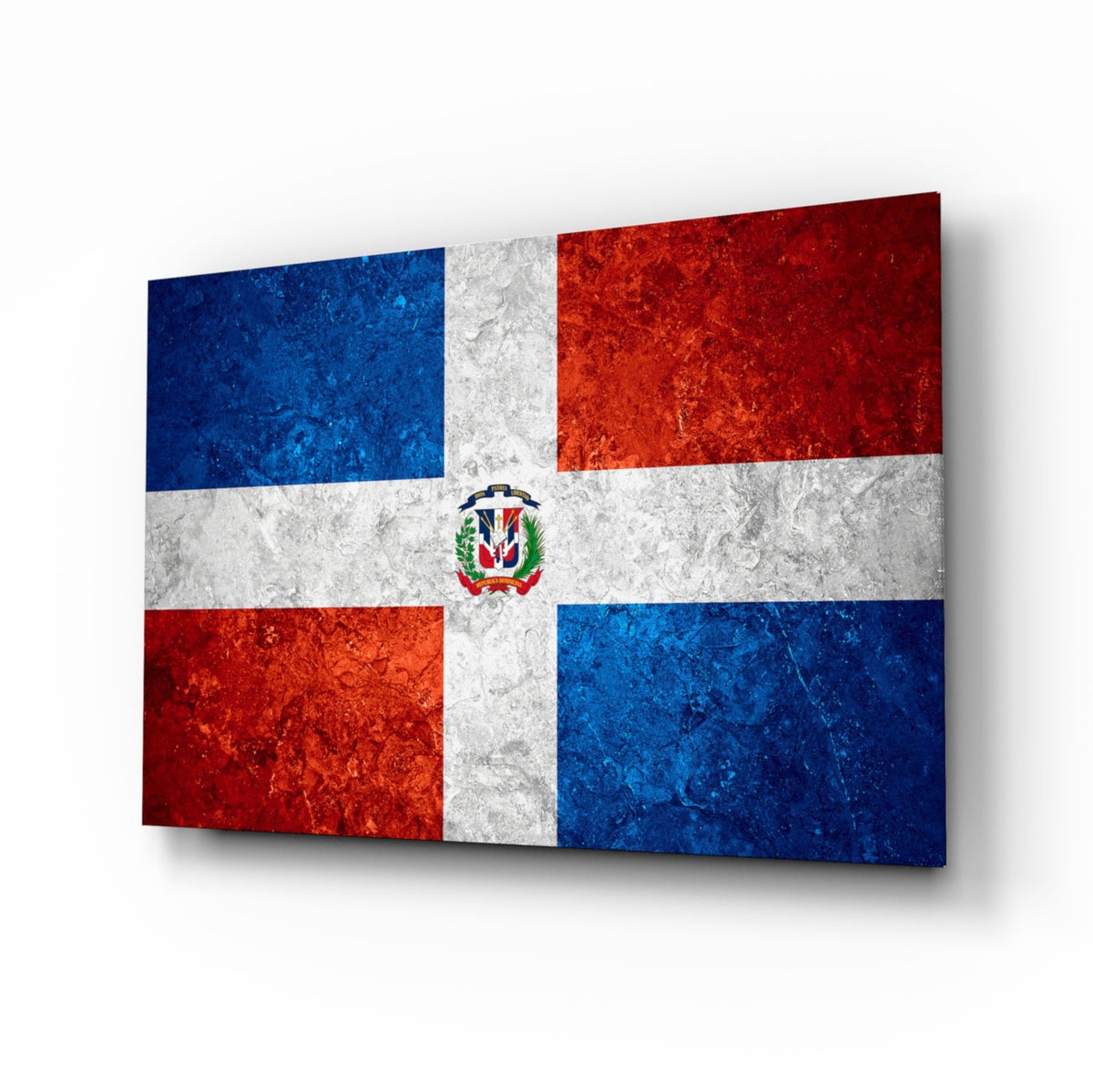 Flag of the Dominican Republic Glass Wall Art