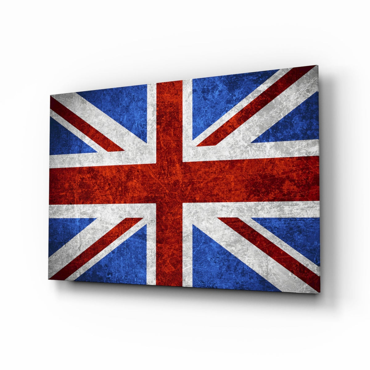 Chalky Crimson United Kingdom Flag Glass Wall Art