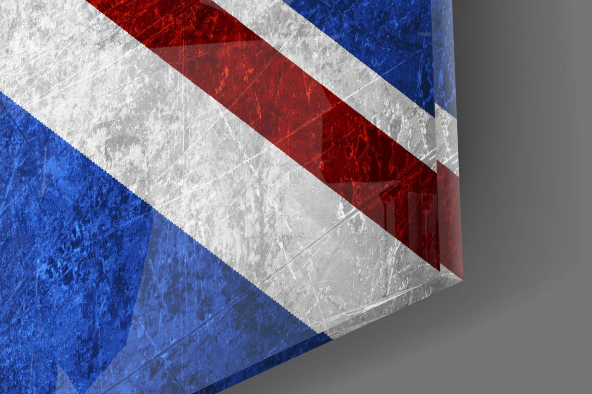 Chalky Crimson United Kingdom Flag Glass Wall Art