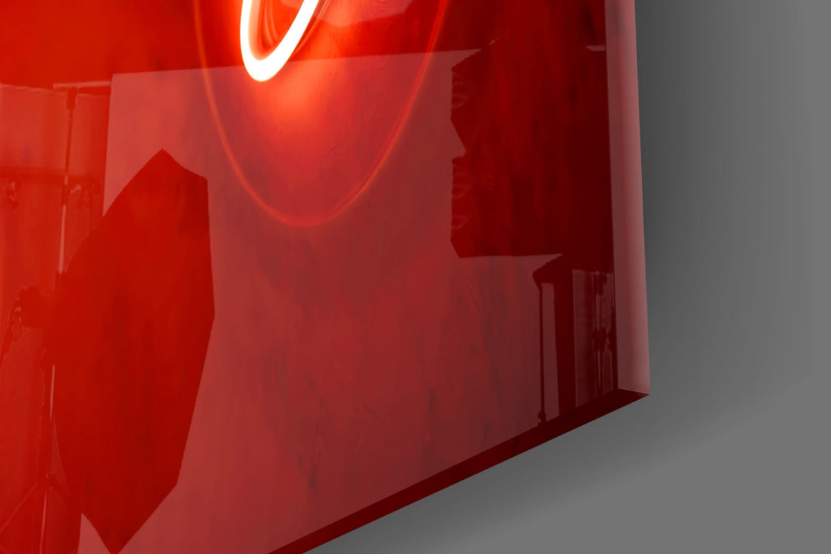 Red Neon Party Sign Glass Wall Art