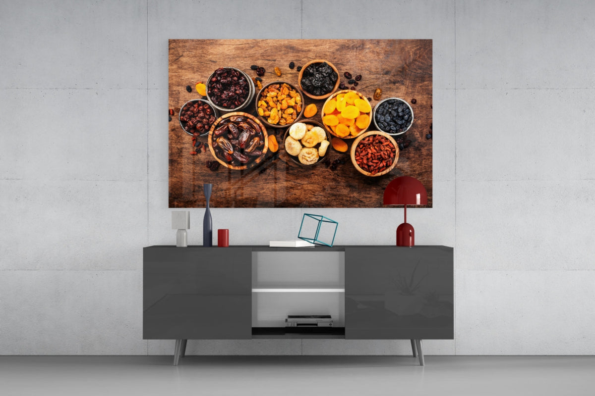Mixed Nuts and Dried Fruit Bowls Glass Wall Art