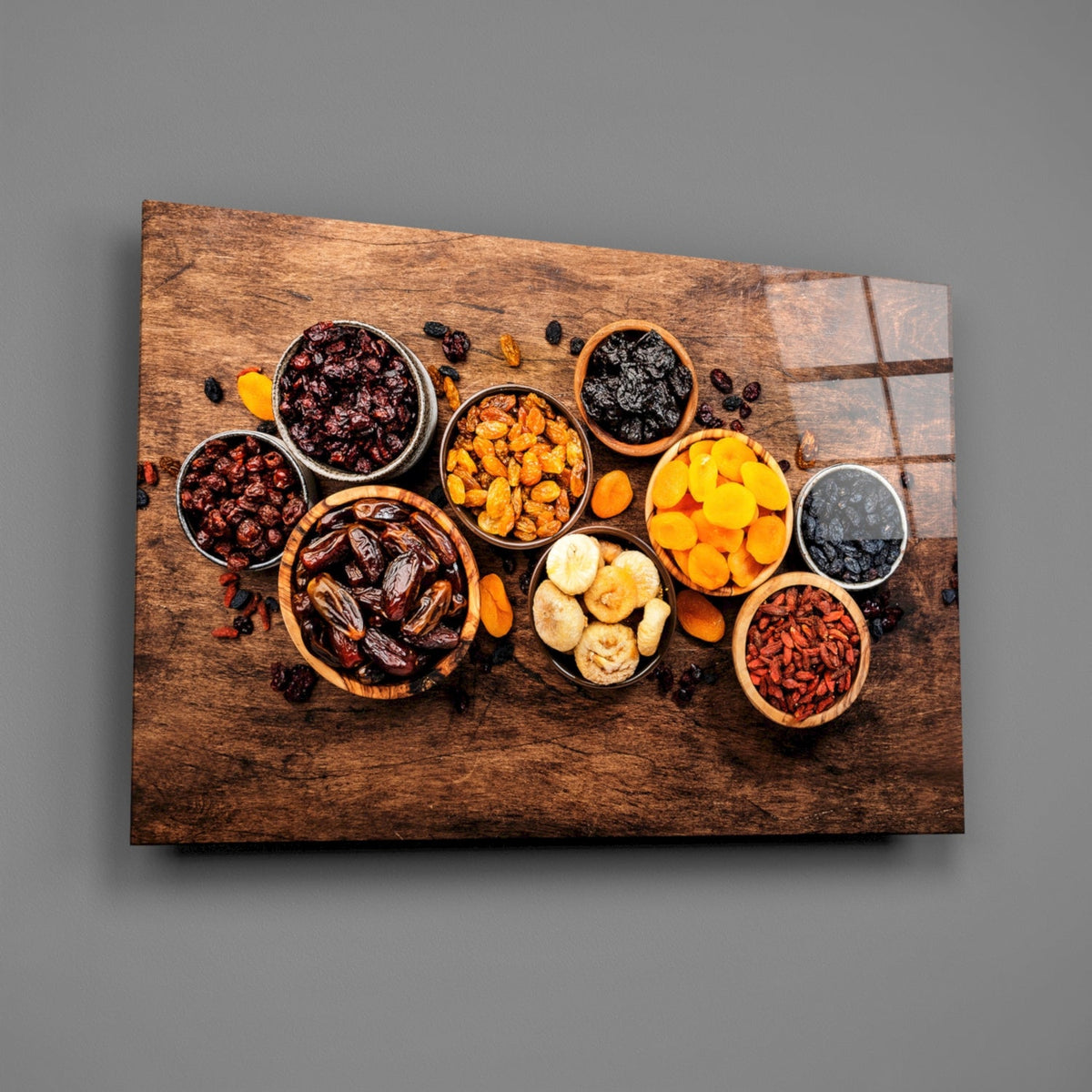 Mixed Nuts and Dried Fruit Bowls Glass Wall Art