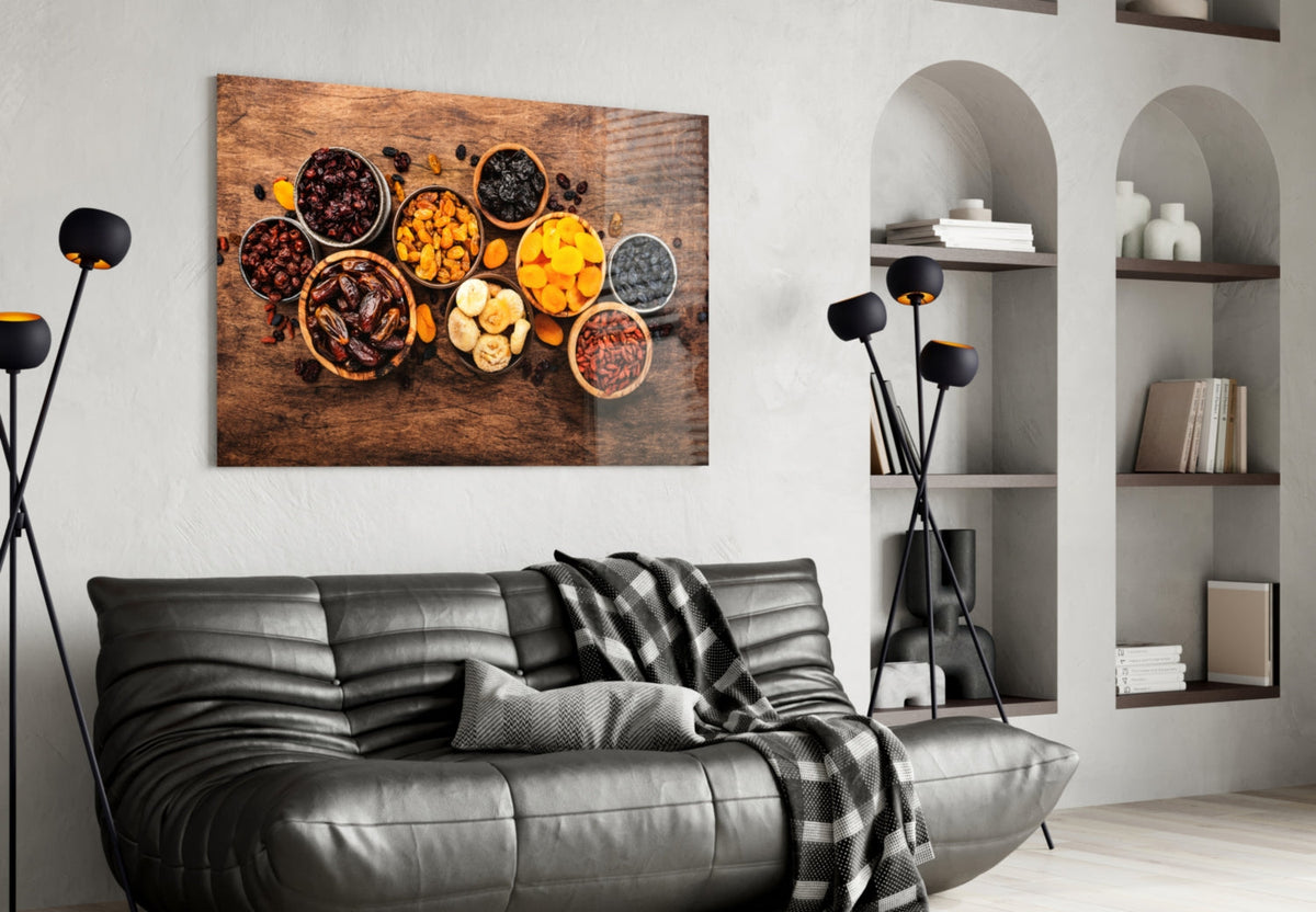 Mixed Nuts and Dried Fruit Bowls Glass Wall Art
