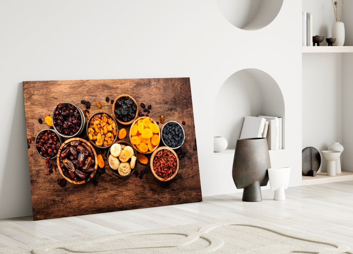 Mixed Nuts and Dried Fruit Bowls Glass Wall Art