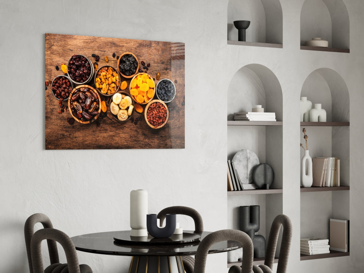 Mixed Nuts and Dried Fruit Bowls Glass Wall Art